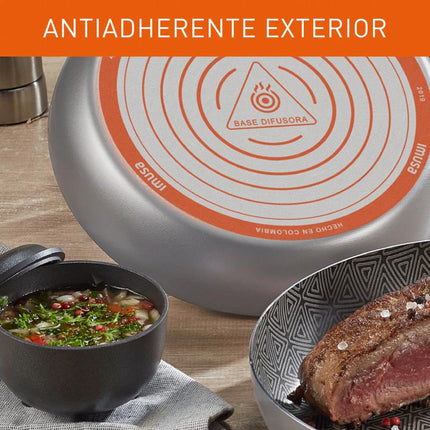 Batería de Cocina Imusa Talent Antiadherente 7 Piezas - Gris