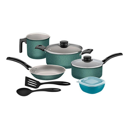 Batería de Cocina Tramontina Turim Antiadherente - 7 Piezas Turquesa