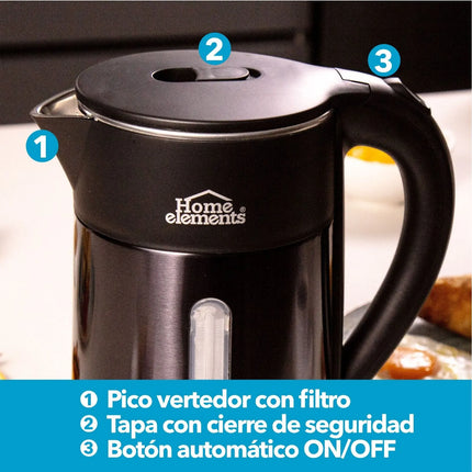 Cafetera Hervidora 2 en 1 Home Elements 1.8 Litros 1200W
