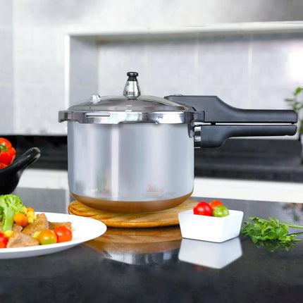 Olla a Presión Home Elements 4.2 Litros Aluminio con Tapa en Acero Inoxidable