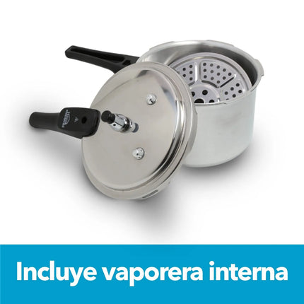 Olla a Presión Home Elements 4.2 Litros Aluminio con Tapa en Acero Inoxidable