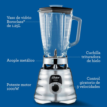 Licuadora Clásica Oster de Vidrio - 3 Velocidades